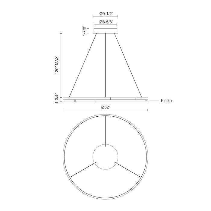 Anello Minor LED Pendant Walnut-Pendants-Kuzco Lighting-Lighting Design Store