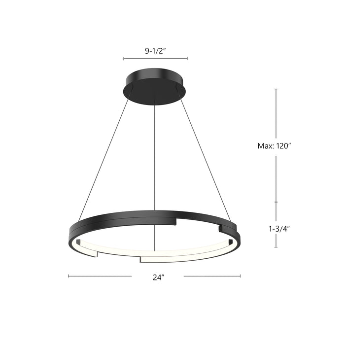 Anello Minor LED Pendant Black-Pendants-Kuzco Lighting-Lighting Design Store