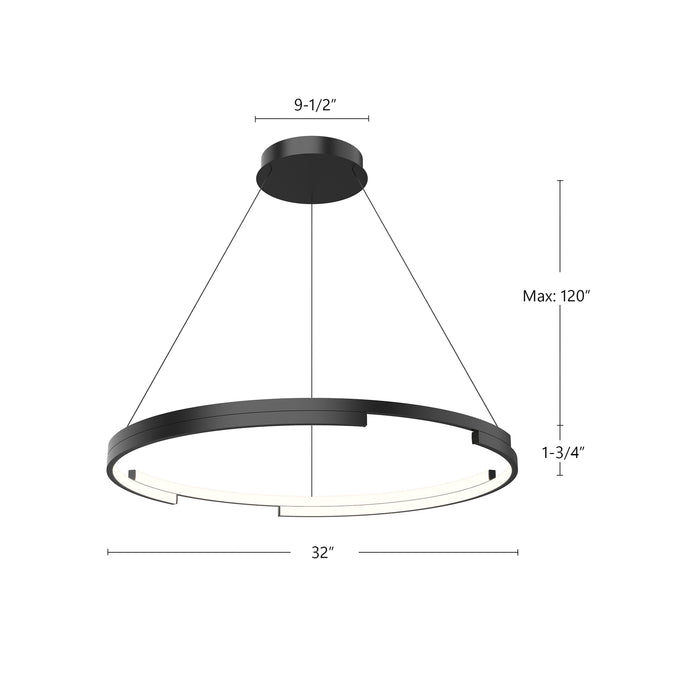 Anello Minor LED Pendant Black-Pendants-Kuzco Lighting-Lighting Design Store