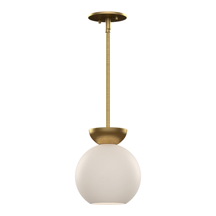 Arcadia One Light Pendant Brushed Gold/Opal Glass-Mini Pendants-Kuzco Lighting-Lighting Design Store
