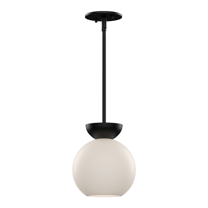 Arcadia One Light Pendant Black/Opal Glass-Mini Pendants-Kuzco Lighting-Lighting Design Store