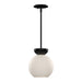 Arcadia One Light Pendant Black/Opal Glass-Mini Pendants-Kuzco Lighting-Lighting Design Store