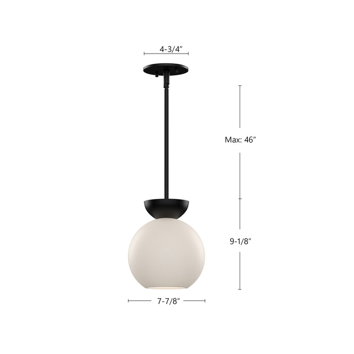 Arcadia One Light Pendant Brushed Gold/Opal Glass-Mini Pendants-Kuzco Lighting-Lighting Design Store