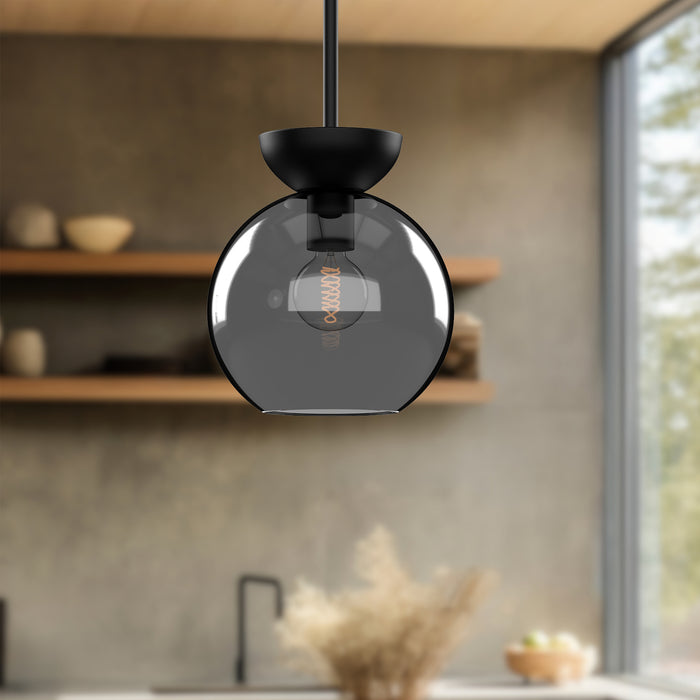 Arcadia One Light Pendant Black/Smoked-Mini Pendants-Kuzco Lighting-Lighting Design Store