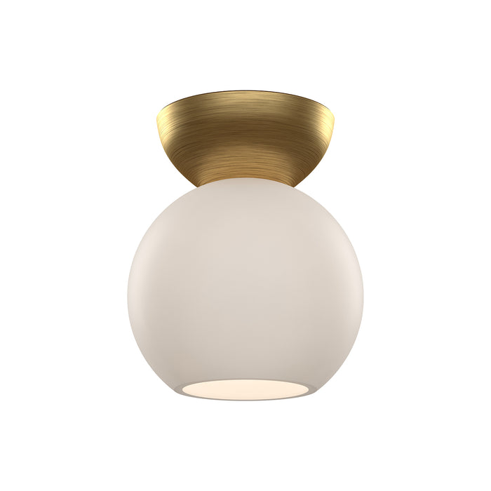 Arcadia One Light Semi-Flush Mount Brushed Gold/Opal Glass-Flush Mounts-Kuzco Lighting-Lighting Design Store