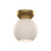 Arcadia One Light Semi-Flush Mount Brushed Gold/Opal Glass-Flush Mounts-Kuzco Lighting-Lighting Design Store