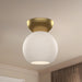 Arcadia One Light Semi-Flush Mount Brushed Gold/Opal Glass-Flush Mounts-Kuzco Lighting-Lighting Design Store