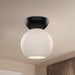 Arcadia One Light Semi-Flush Mount Black/Opal Glass-Flush Mounts-Kuzco Lighting-Lighting Design Store