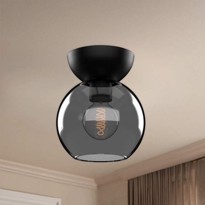 Arcadia One Light Semi-Flush Mount Black/Smoked-Flush Mounts-Kuzco Lighting-Lighting Design Store
