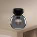 Arcadia One Light Semi-Flush Mount Black/Smoked-Flush Mounts-Kuzco Lighting-Lighting Design Store