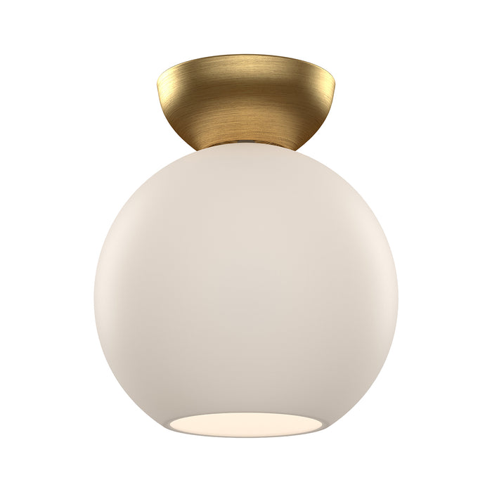 Arcadia One Light Semi-Flush Mount Brushed Gold/Opal Glass-Flush Mounts-Kuzco Lighting-Lighting Design Store