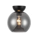 Arcadia One Light Semi-Flush Mount Black/Smoked-Flush Mounts-Kuzco Lighting-Lighting Design Store