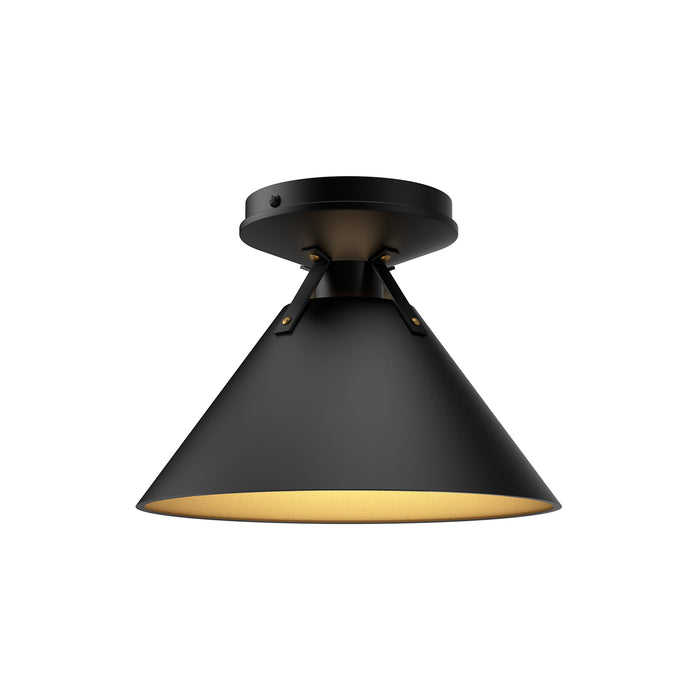 Archer One Light Flush Mount Matte Black-Flush Mounts-Alora-Lighting Design Store