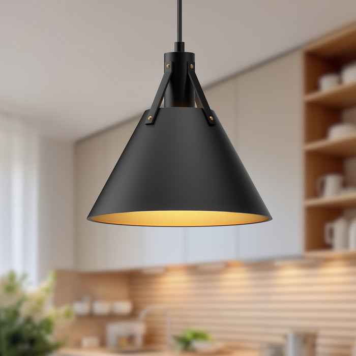 Archer One Light Pendant Matte Black-Pendants-Alora-Lighting Design Store