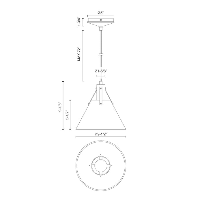 Archer One Light Pendant Matte Black-Pendants-Alora-Lighting Design Store