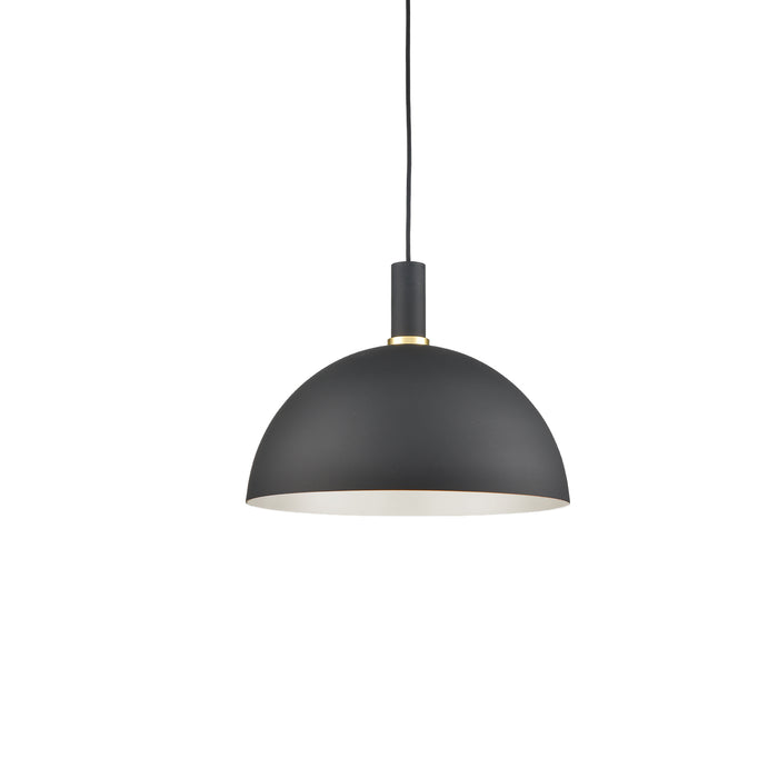 Archibald One Light Pendant Black With Gold Detail-Pendants-Kuzco Lighting-Lighting Design Store