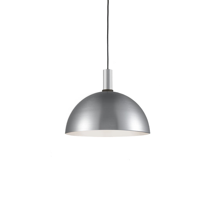 Archibald One Light Pendant Brushed Nickel With Black Detail-Pendants-Kuzco Lighting-Lighting Design Store
