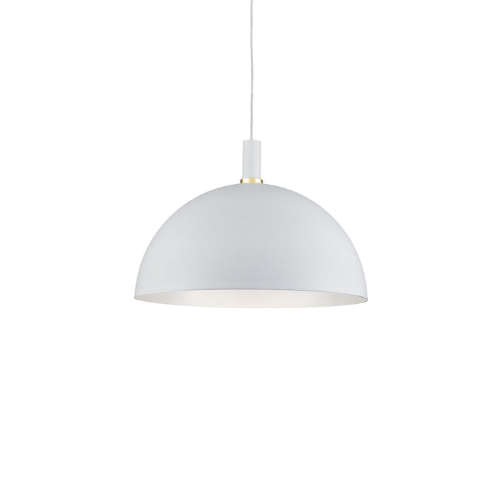Archibald One Light Pendant White With Gold Detail-Pendants-Kuzco Lighting-Lighting Design Store