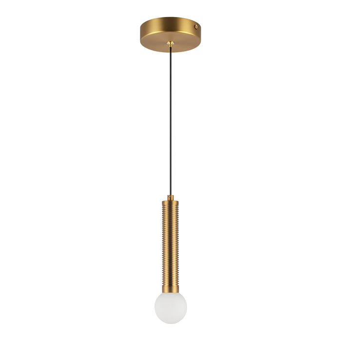 Arden LED Pendant Brushed Gold/Opal Glass-Mini Pendants-Alora-Lighting Design Store