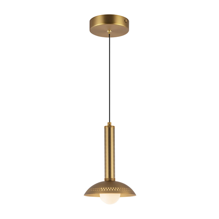 Arden LED Pendant Brushed Gold/Opal Glass-Mini Pendants-Alora-Lighting Design Store