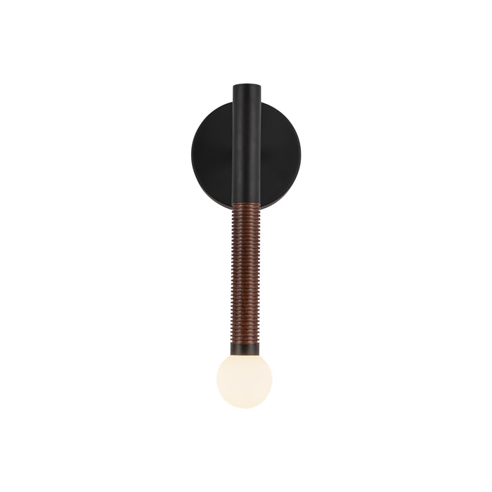 Arden LED Wall/Vanity Matte Black/Opal Glass-Sconces-Alora-Lighting Design Store