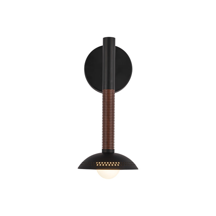 Arden LED Wall/Vanity Matte Black/Opal Glass-Sconces-Alora-Lighting Design Store