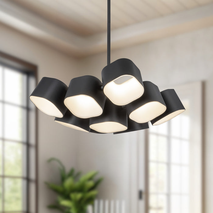 Arena LED Chandelier Black-Pendants-Kuzco Lighting-Lighting Design Store