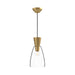 Arlo One Light Pendant Brushed Gold/Clear Glass-Mini Pendants-Alora-Lighting Design Store