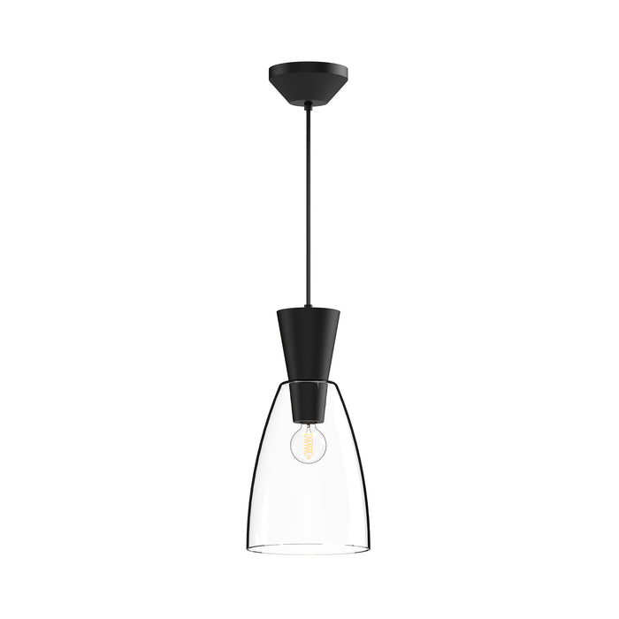 Arlo One Light Pendant Clear Glass/Matte Black-Mini Pendants-Alora-Lighting Design Store
