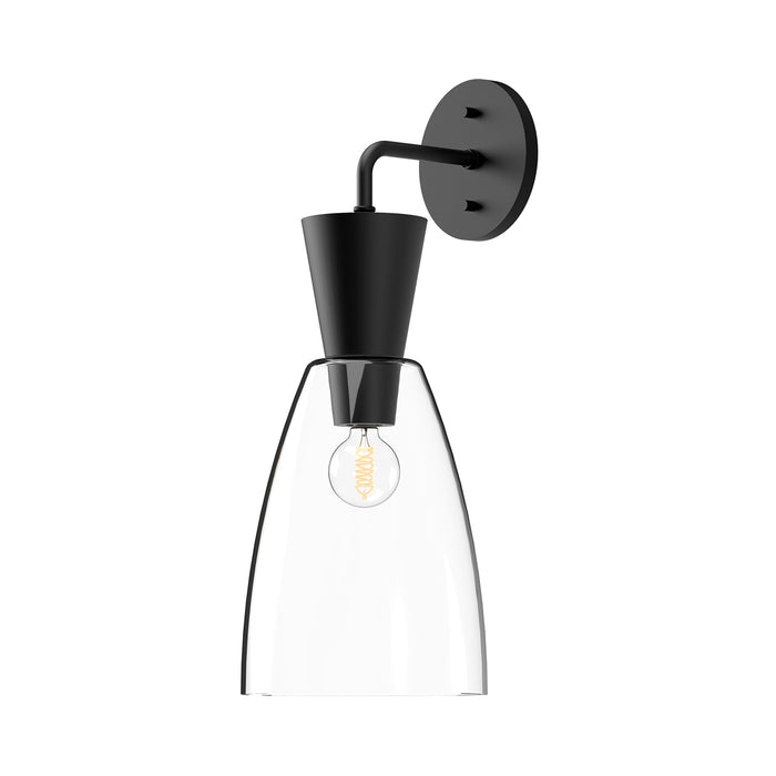Arlo One Light Vanity Clear Glass/Matte Black-Sconces-Alora-Lighting Design Store