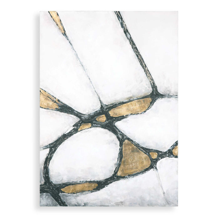 Abstract In Gold And Black Wall Art Hand Painted Canvas-Mirrors/Pictures-Uttermost-Lighting Design Store
