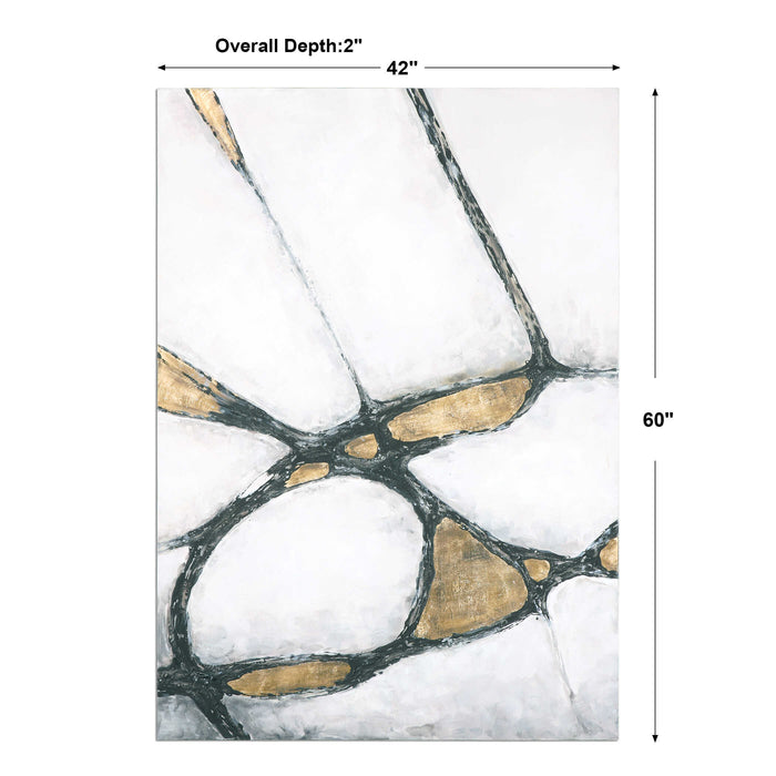 Abstract In Gold And Black Wall Art Hand Painted Canvas-Mirrors/Pictures-Uttermost-Lighting Design Store