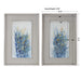 Indigo Florals Wall Art Gray Linen-Mirrors/Pictures-Uttermost-Lighting Design Store