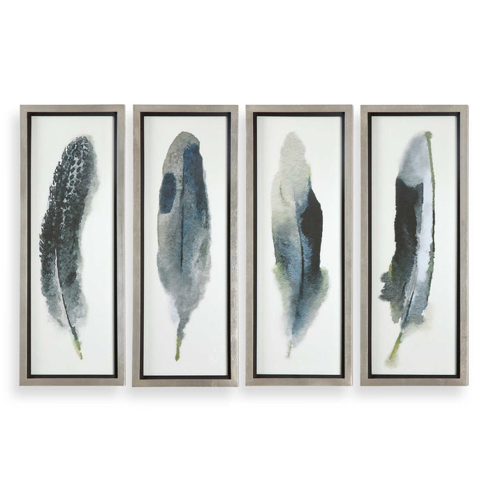 Feathered Beauty Wall Art Silver Leaf-Mirrors/Pictures-Uttermost-Lighting Design Store