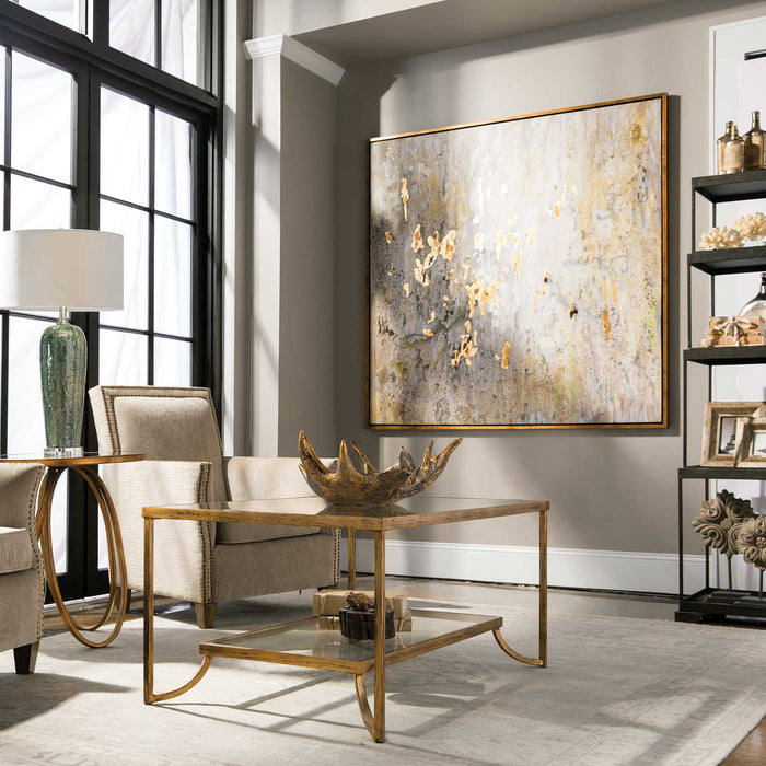 Golden Raindrops Wall Art Champagne Silver Leaf-Mirrors/Pictures-Uttermost-Lighting Design Store