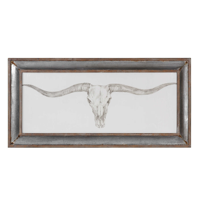Western Skull Mount Wall Art Barnwood-Mirrors/Pictures-Uttermost-Lighting Design Store