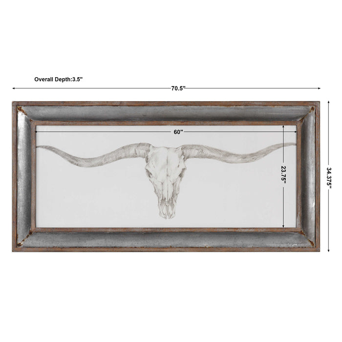 Western Skull Mount Wall Art Barnwood-Mirrors/Pictures-Uttermost-Lighting Design Store