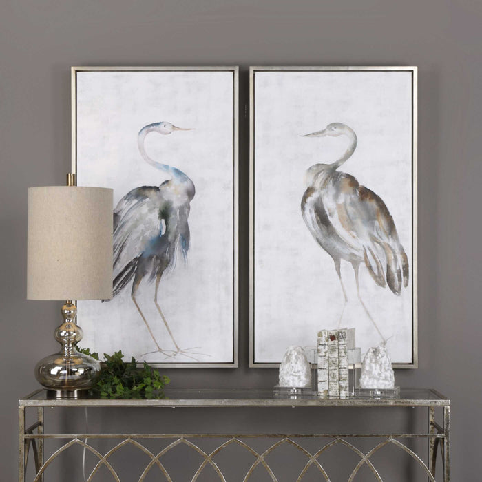 Summer Birds Wall Art Hand Painted Canvas-Mirrors/Pictures-Uttermost-Lighting Design Store