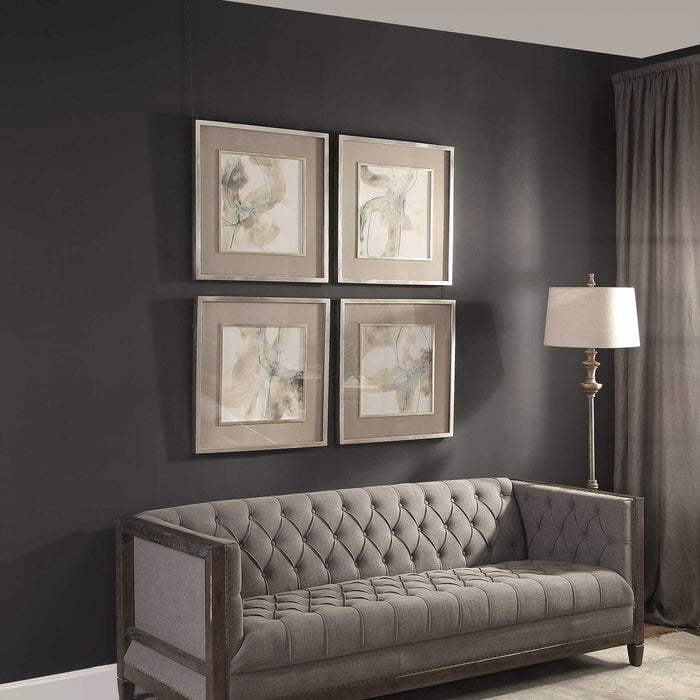 Divination Wall Art, S/4 Silver Leaf-Mirrors/Pictures-Uttermost-Lighting Design Store