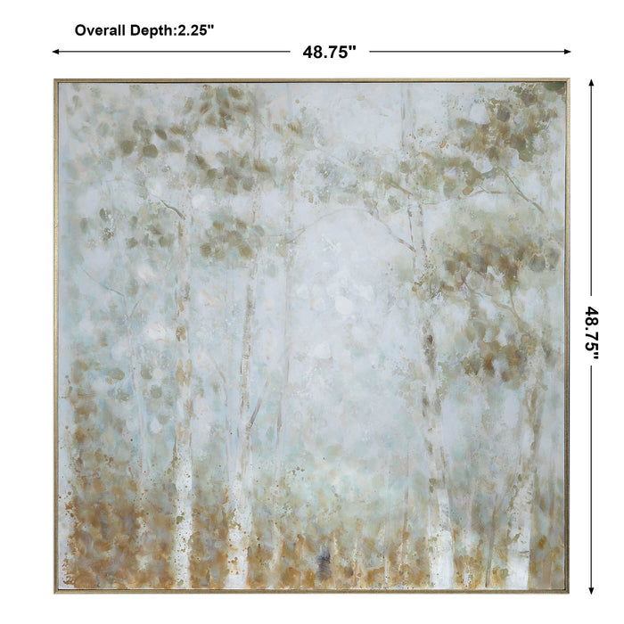 Cotton Woods Wall Art Antique Silver-Mirrors/Pictures-Uttermost-Lighting Design Store