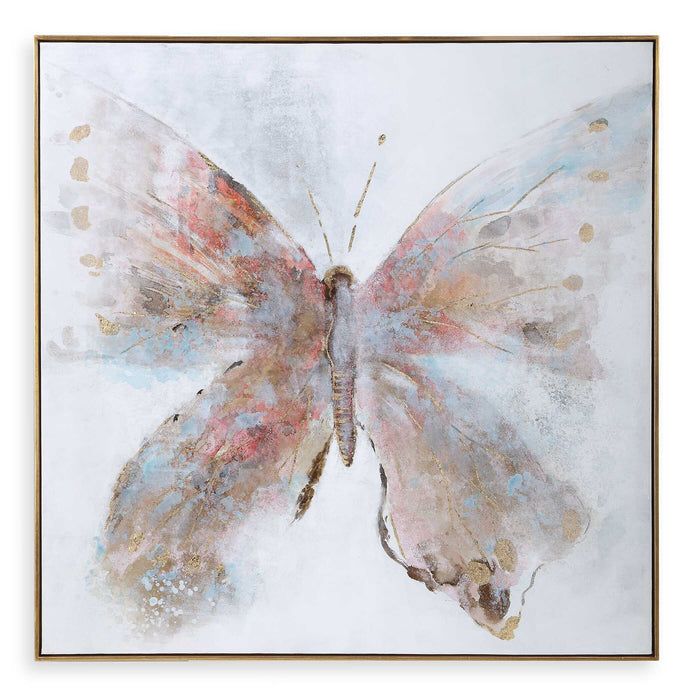 Free Hand Painted Canvas Antiqued Gold Leaf-Mirrors/Pictures-Uttermost-Lighting Design Store