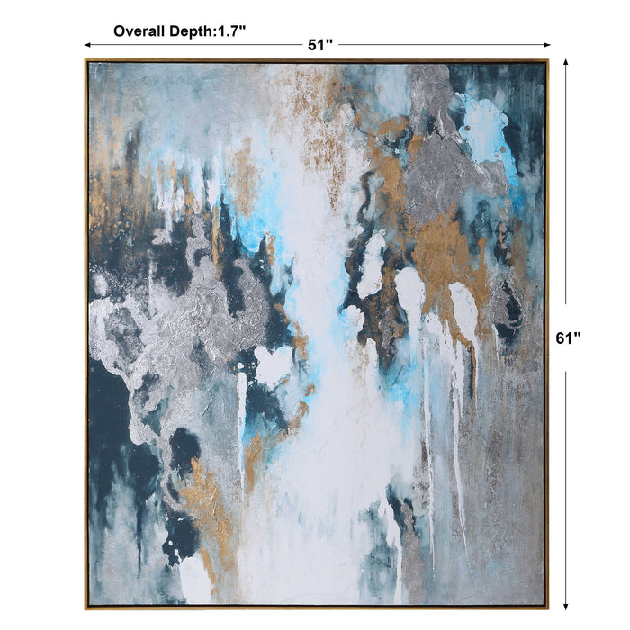 Stormy Hand Painted Canvas Gold Leaf-Mirrors/Pictures-Uttermost-Lighting Design Store