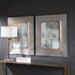 Gilded Whimsy Abstract Prints, S/2 Silver Leaf-Mirrors/Pictures-Uttermost-Lighting Design Store