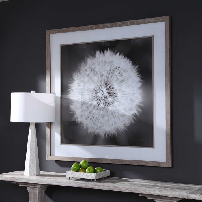 Dandelion Seedhead Framed Print Driftwood Look-Mirrors/Pictures-Uttermost-Lighting Design Store