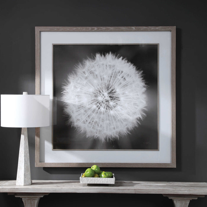 Dandelion Seedhead Framed Print Driftwood Look-Mirrors/Pictures-Uttermost-Lighting Design Store