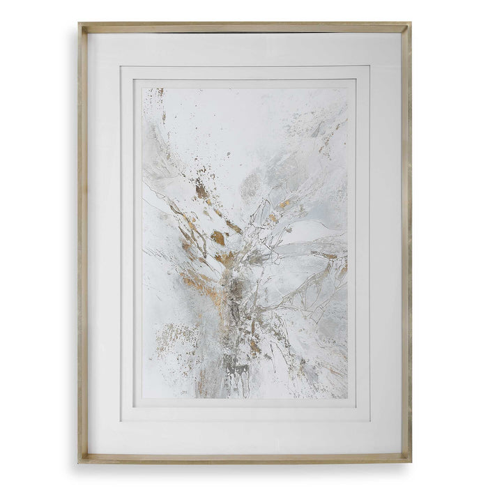 Pathos Framed Abstract Print Silver Leaf-Mirrors/Pictures-Uttermost-Lighting Design Store