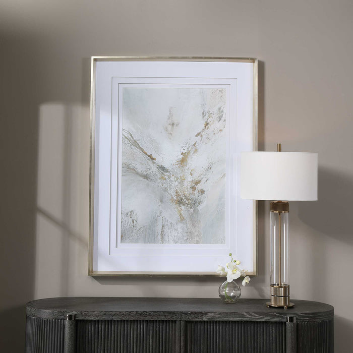Ethos Framed Abstract Print Silver Leaf-Mirrors/Pictures-Uttermost-Lighting Design Store