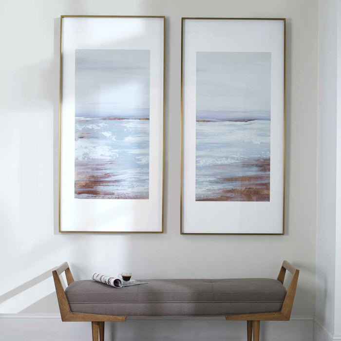 Coastline Framed Prints Gold-Mirrors/Pictures-Uttermost-Lighting Design Store