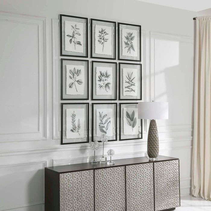 Farmhouse Florals Wall Art Matte Black-Mirrors/Pictures-Uttermost-Lighting Design Store