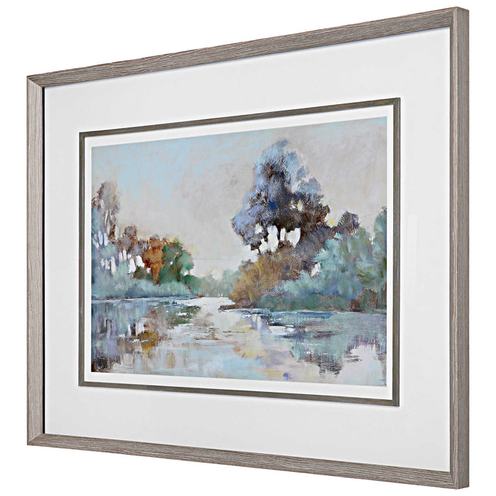 Morning Lake Framed Prints Wood-Mirrors/Pictures-Uttermost-Lighting Design Store